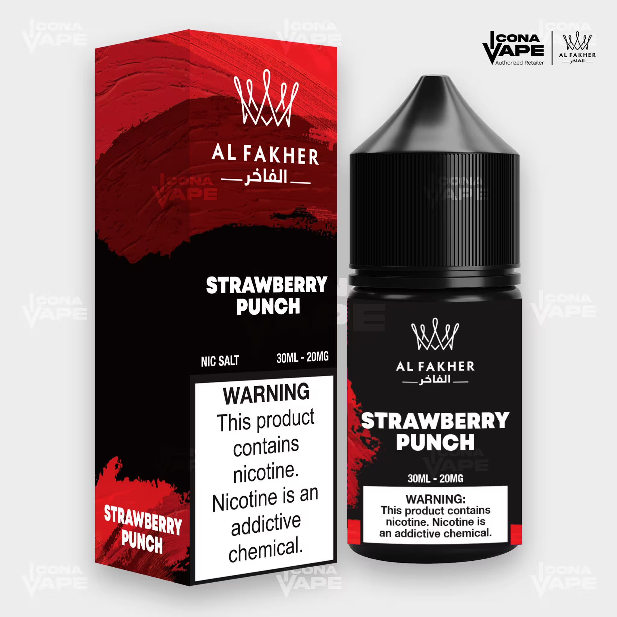 Al Fakher Strawberry Punch E-Liquid 30ml Nic Salt 20mg bottle with box in Pakistan
