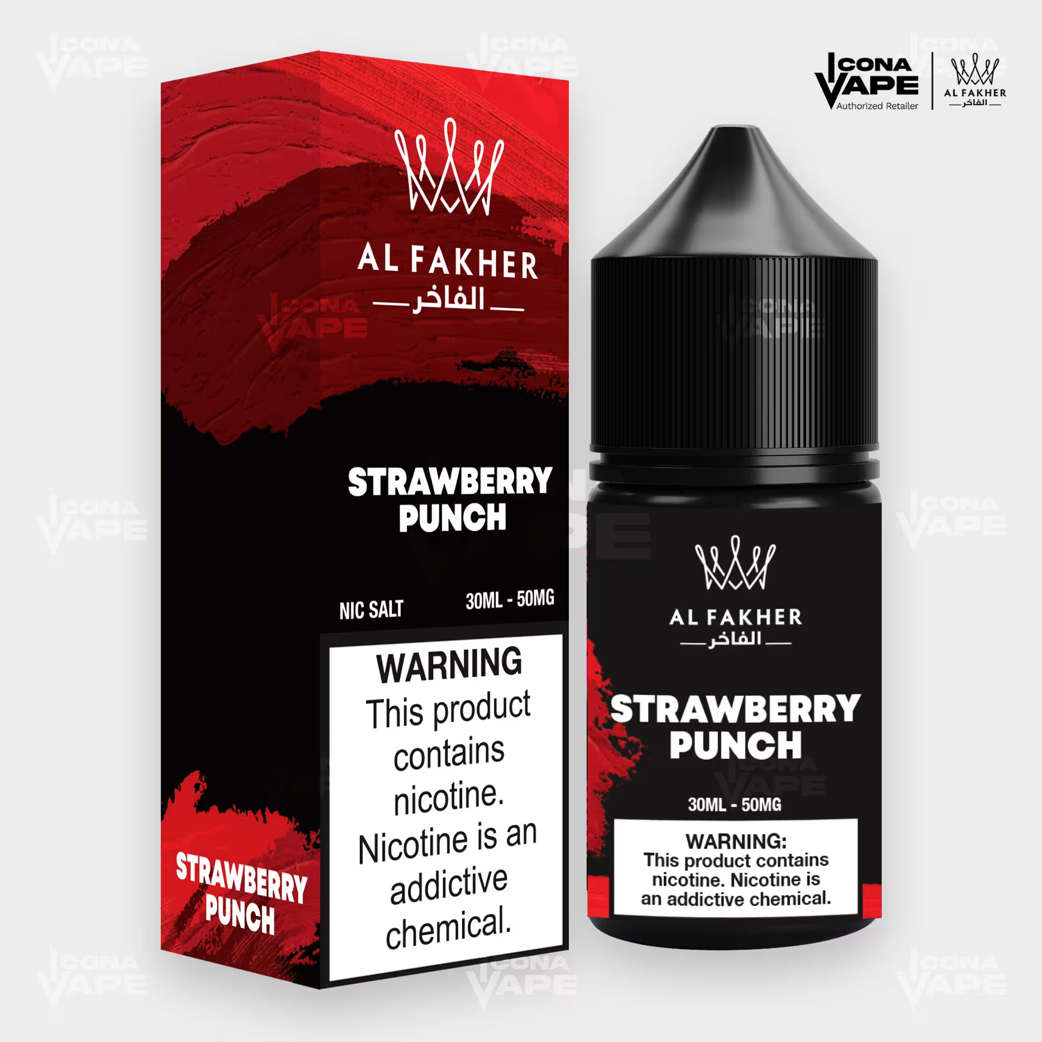 Al Fakher Strawberry Punch E-Liquid 30ml Nic Salt 50mg bottle with box in Pakistan
