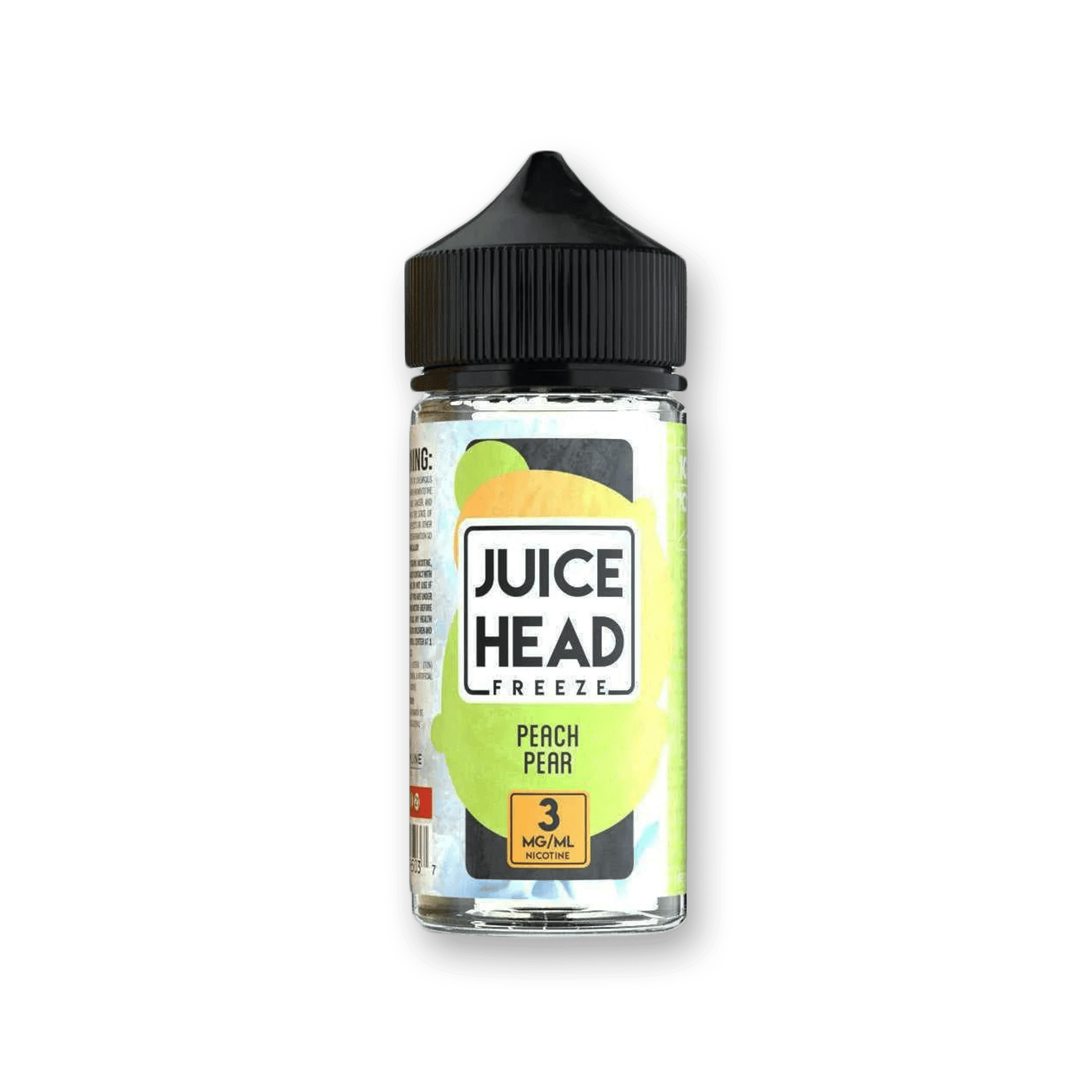 FREEZE PEACH PEAR - JUICE HEAD - 100ML - ICONA VAPE3MGFREEZE PEACH PEAR JUICE HEAD Fruity fusion Juicy peaches Crisp pears Menthol twist Taste buds Mentholated vape blend 100mL Unicorn Bottle PG: 30% VG: 70% Freebase Nicotine Child Resistant Cap Made in USAEL051