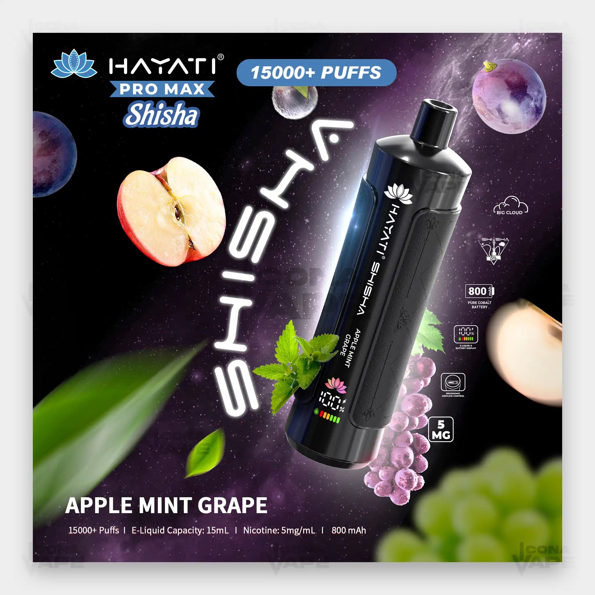 how many inches is a hayati pro max Elux Koko 600 Puffs Disposable Vape