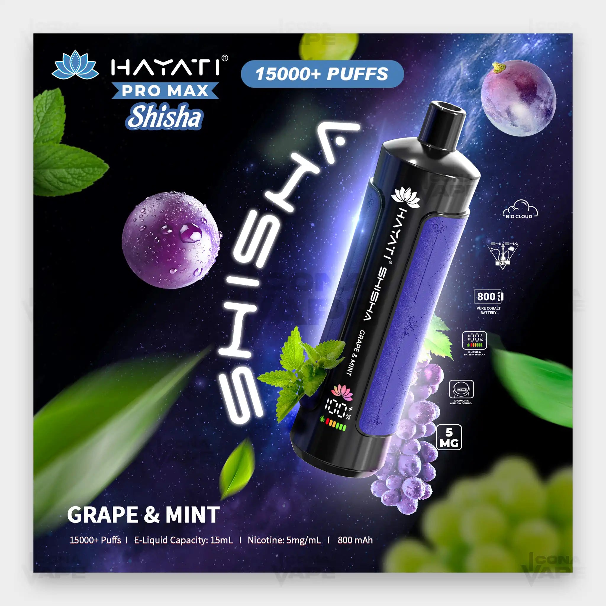 Hayati Pro Max Shisha 15000 Frozen Blueberry Raspberry vape Pakistan berry ice flavour 15000 puffs