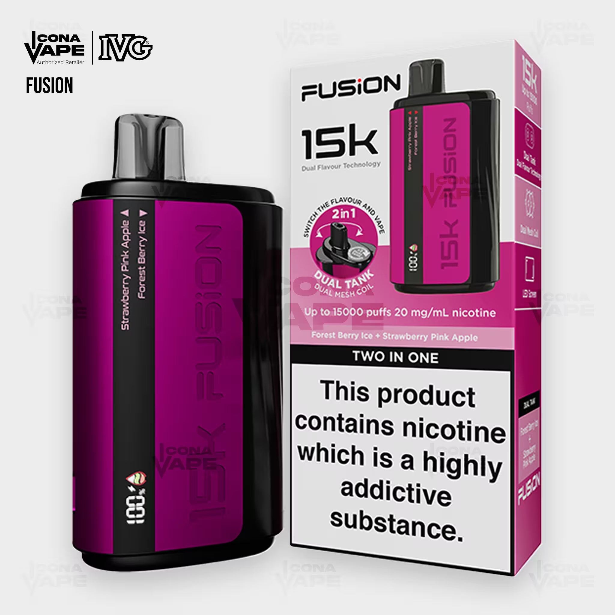 IVG Fusion 15K in Mango Ice and Pineapple dual flavor 15000 Puffs vape in Pakistan