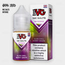 IVG Intense Nic Salt Aloe Chill Berry Grape 30ml 35mg bottle, fruity iced nic salt e-liquid for pod systems