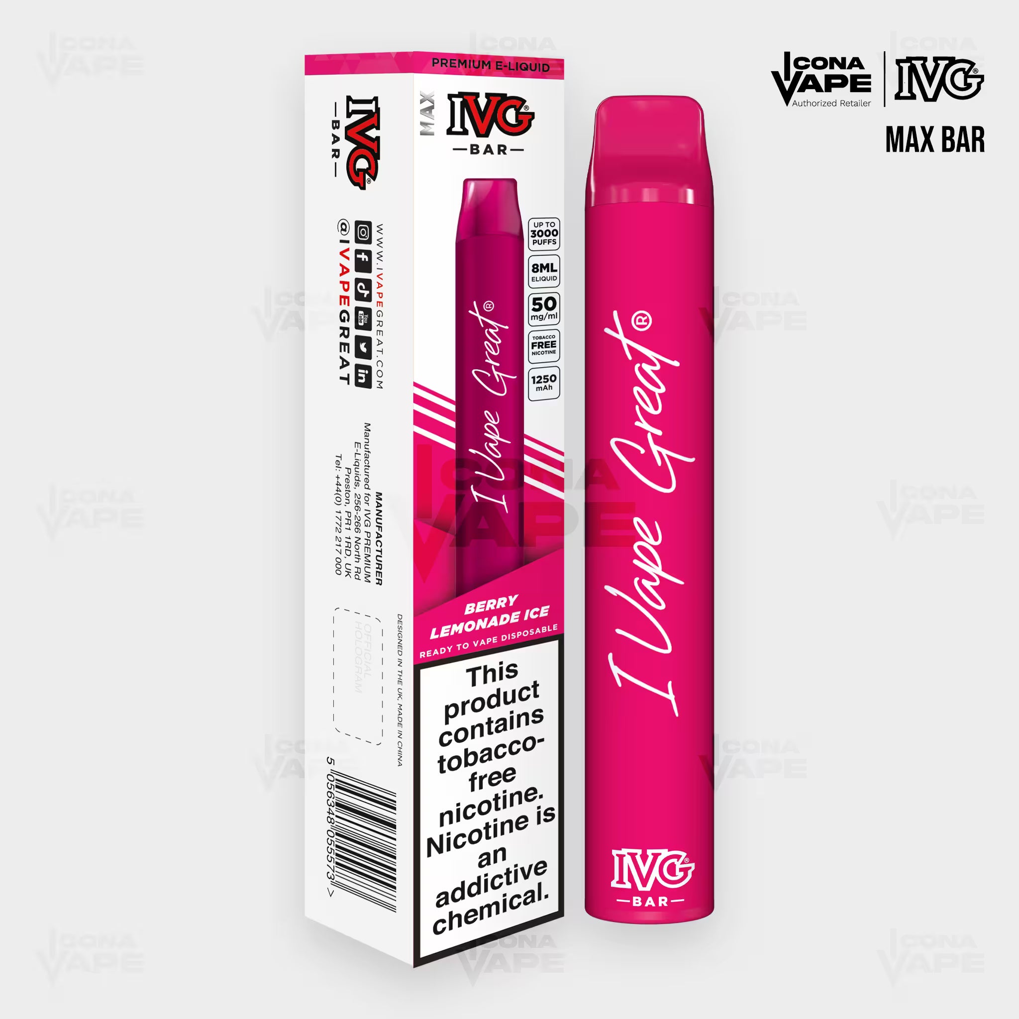 IVG MAX BAR 3000 PUFFS DISPOSABLE VAPE