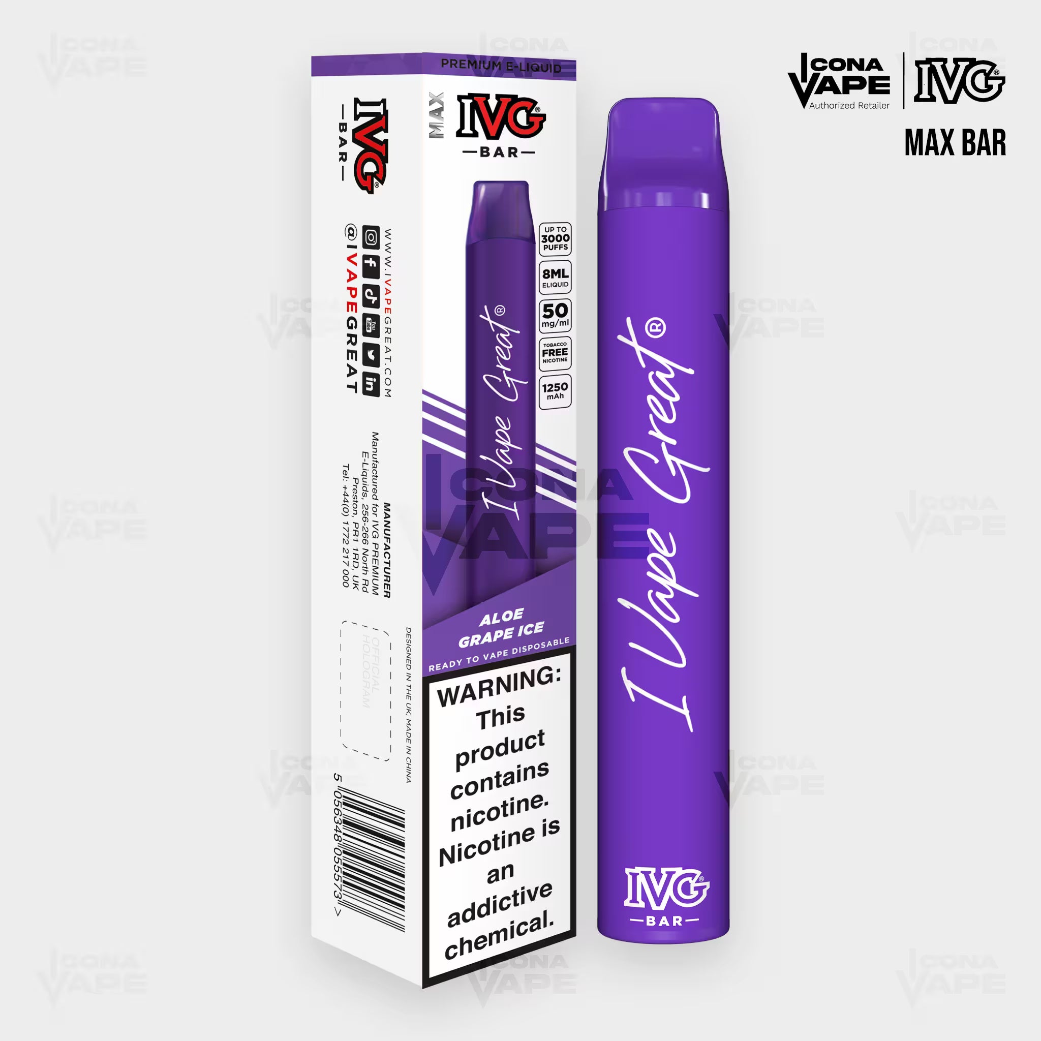 IVG MAX BAR 3000 PUFFS DISPOSABLE VAPE