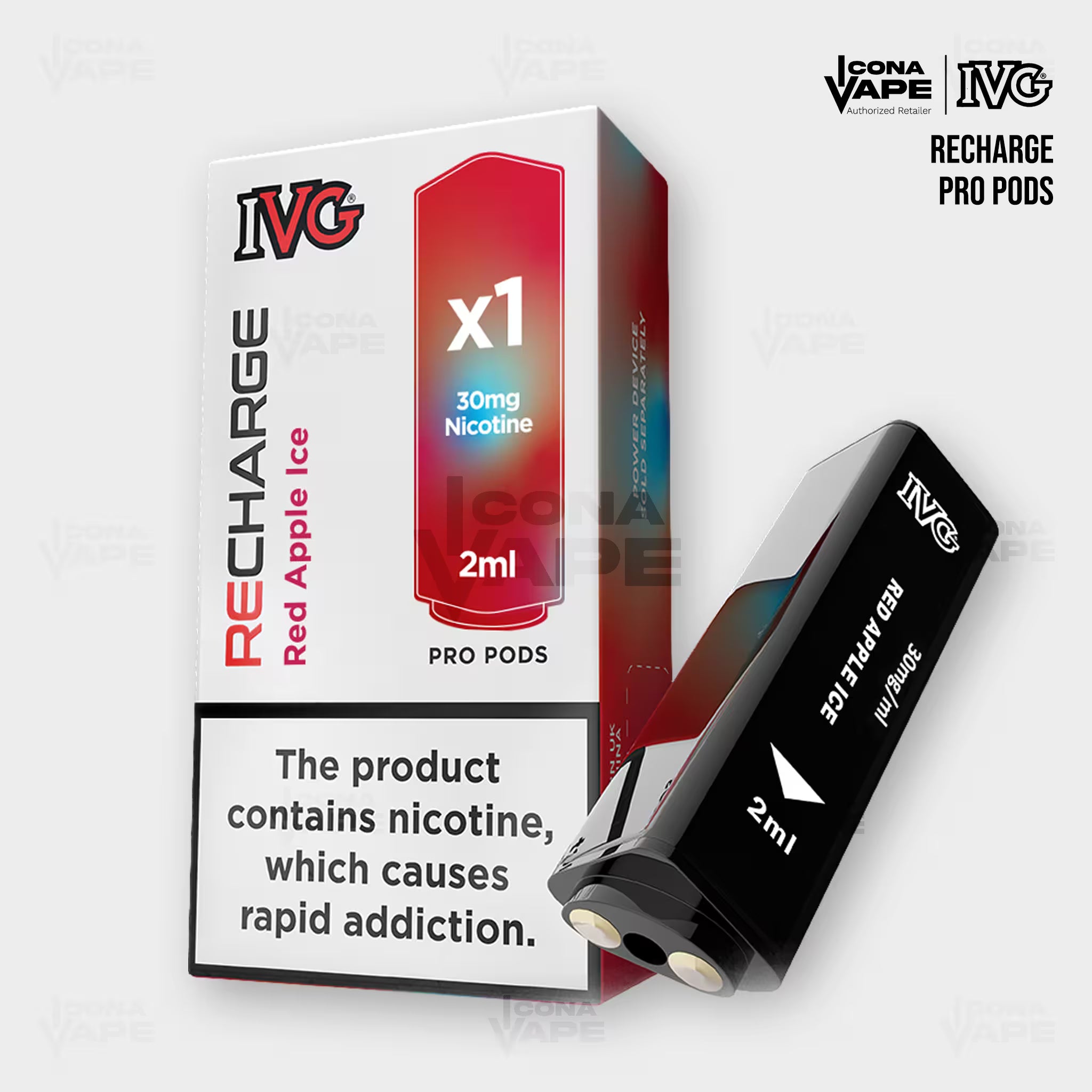 IVG Recharge Pro Pod Red Apple Ice, prefilled 2ml original pod Pakistan