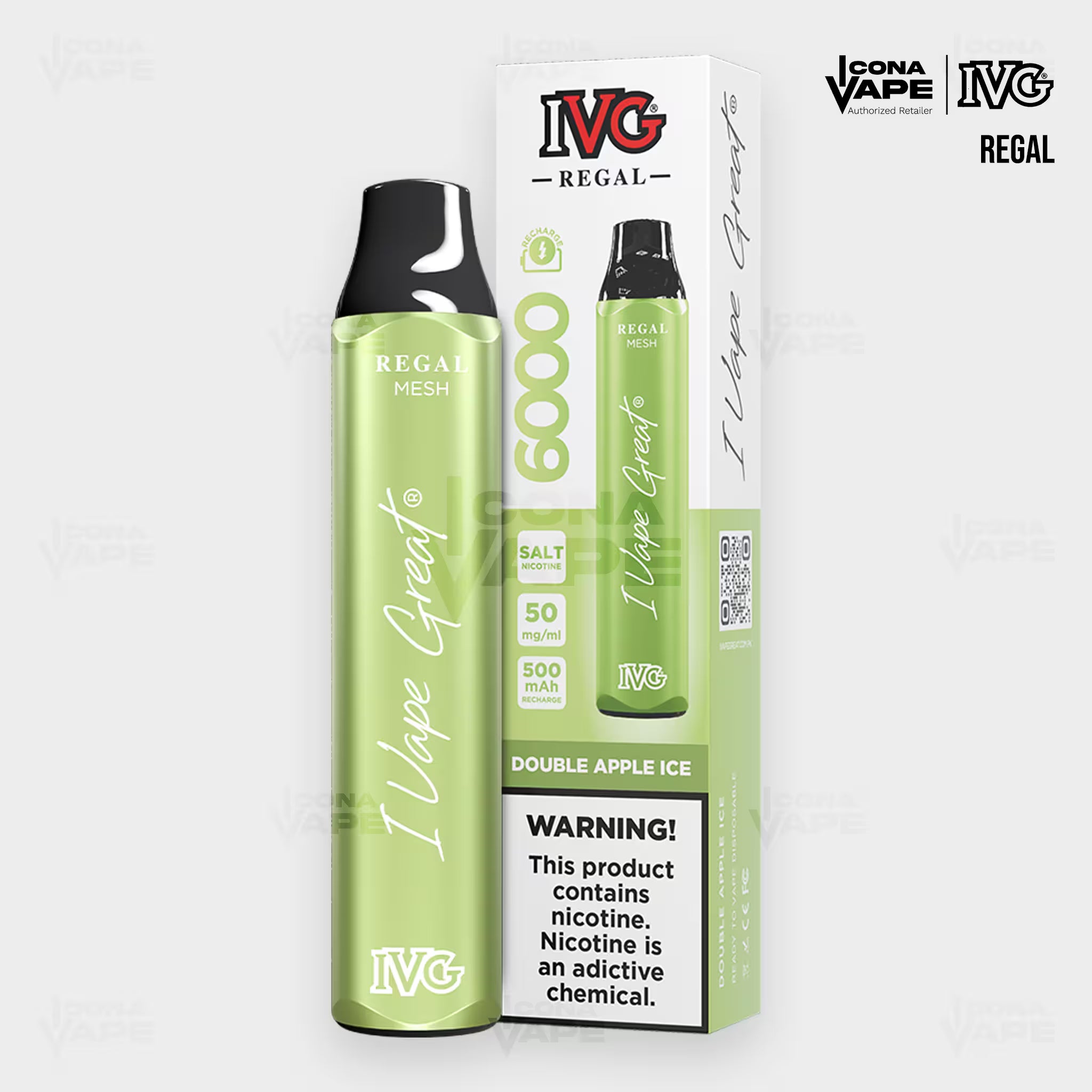 IVG Regal Mesh 6000 Double Apple Ice 50mg Disposable Vape Pakistan