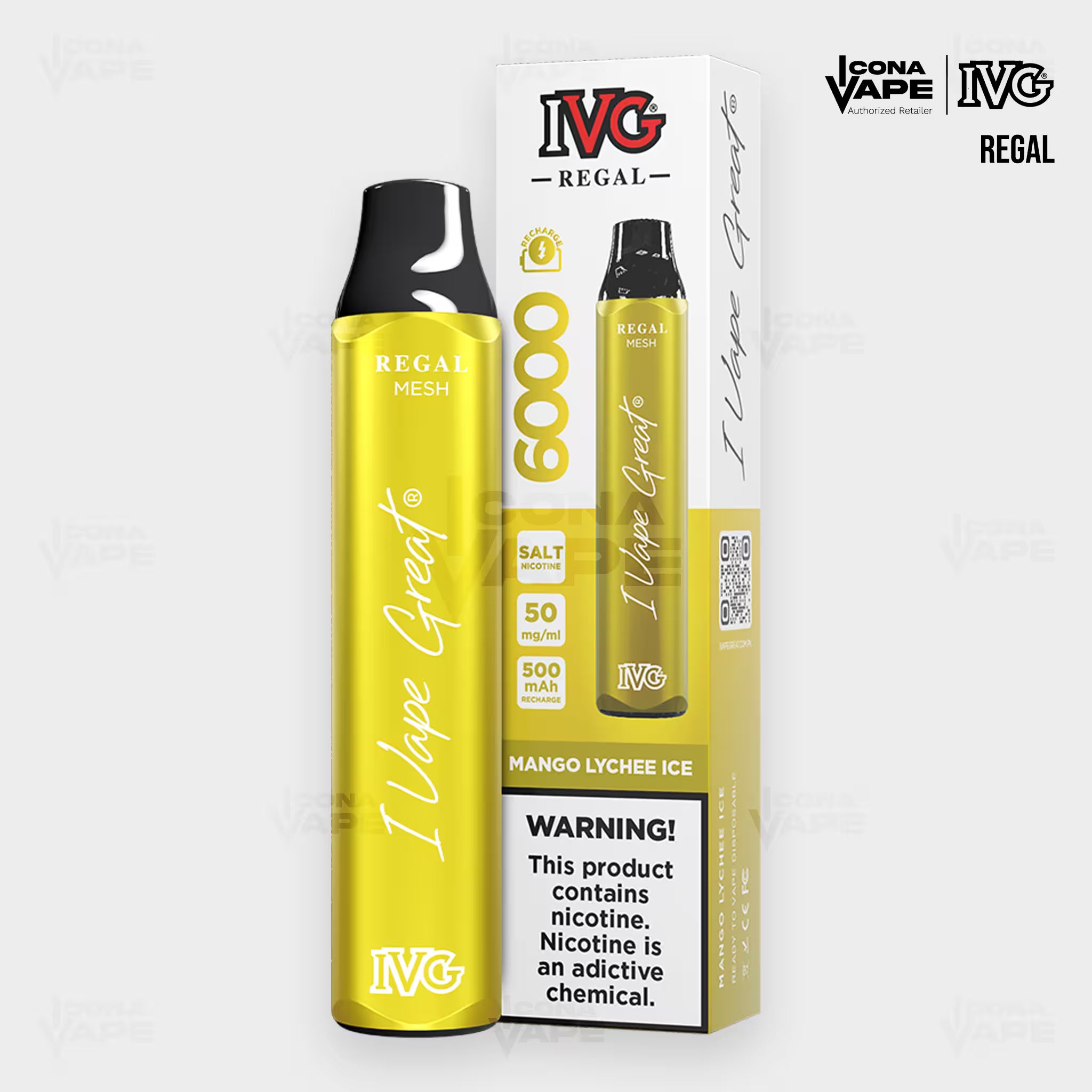 IVG Regal Mesh 6000 Mango Lychee Ice 50mg Disposable Vape Pakistan