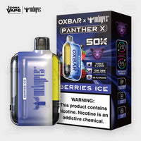 OXBAR x Dr Vapes Panther X 50K Berries Ice disposable vape, mixed berry menthol, 50000 puffs, Pakistan