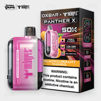 OXBAR x Dr Vapes Panther X 50K Blackcurrant Mango disposable vape, 50000 puffs, 20mg and 50mg, Pakistan