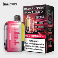 OXBAR x Dr Vapes Panther X 50K Red Berries disposable vape, strawberry raspberry cherry, 50000 puffs