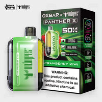 OXBAR x Dr Vapes Panther X 50K Strawberry Kiwi disposable vape, green device, 50000 puffs, Pakistan