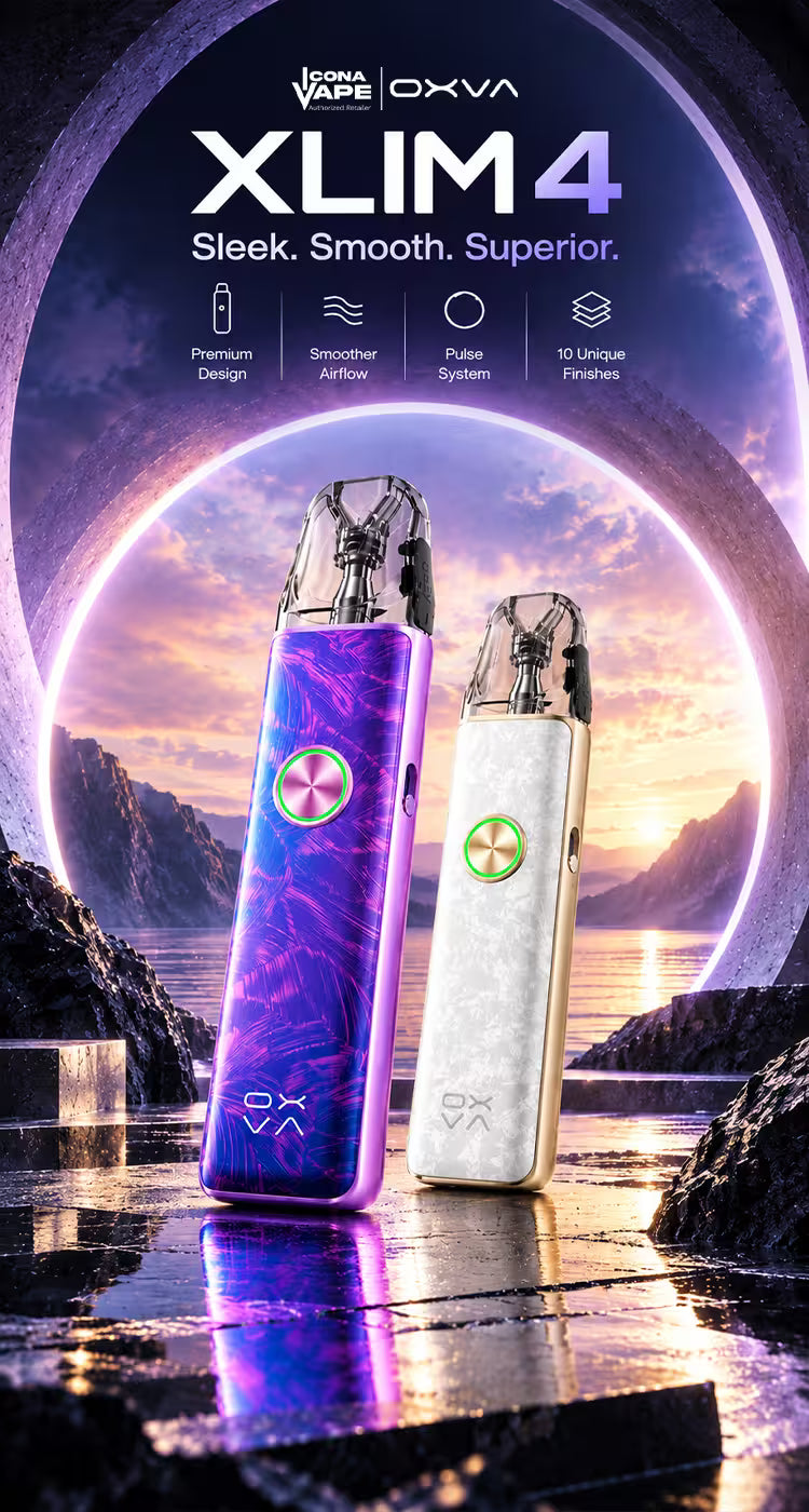 OXVA Xlim 4 pod kit now in Pakistan at ICONA VAPE, authorized OXVA retailer, in 10 finishes
