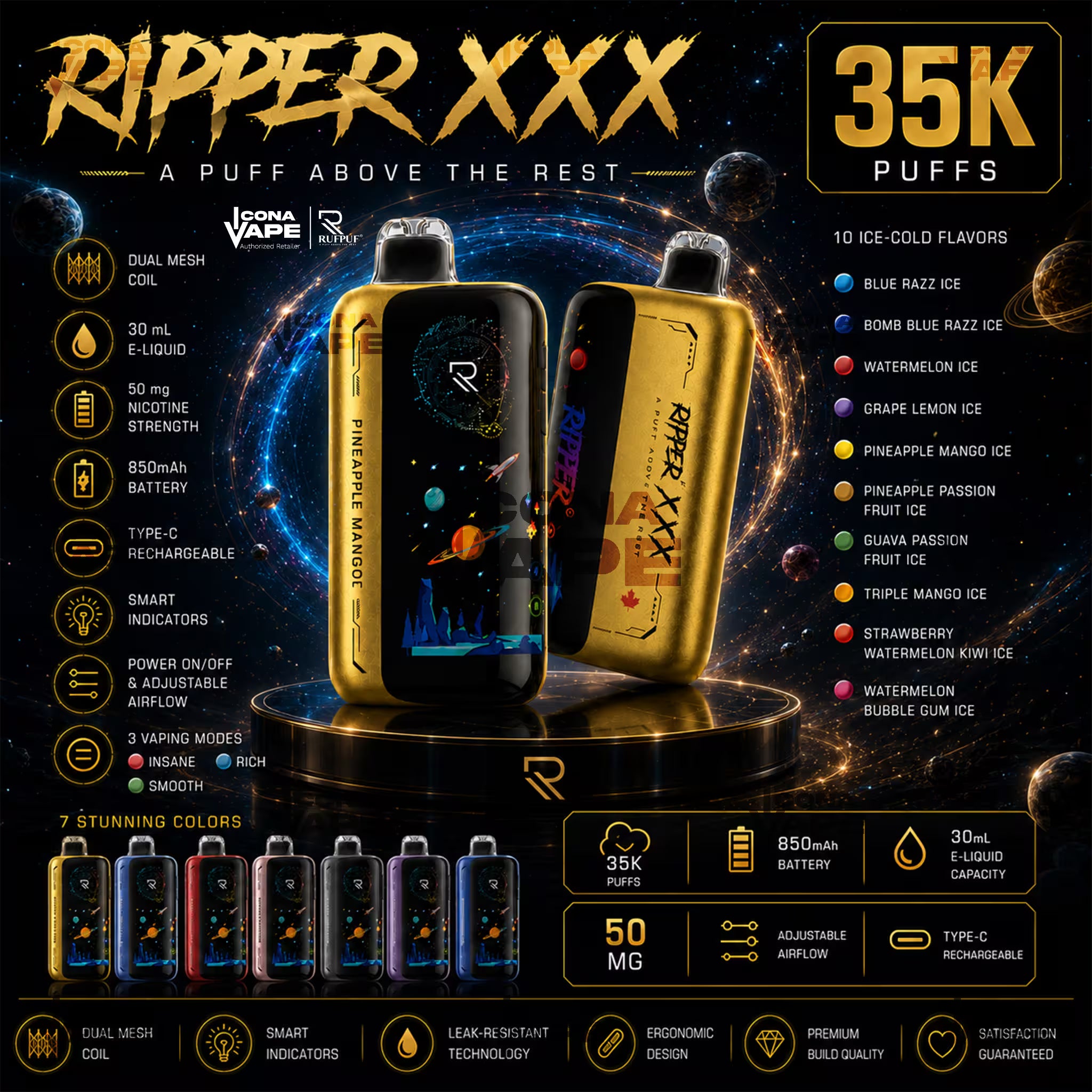 RUFPUF RIPPER XXX 35K DISPOSABLE VAPE