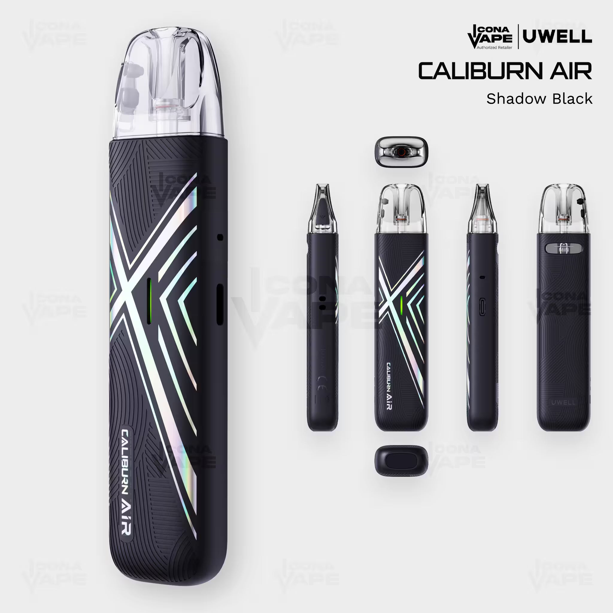 Uwell Caliburn Air Shadow Black - GPP Alpha Pod Kit Pakistan