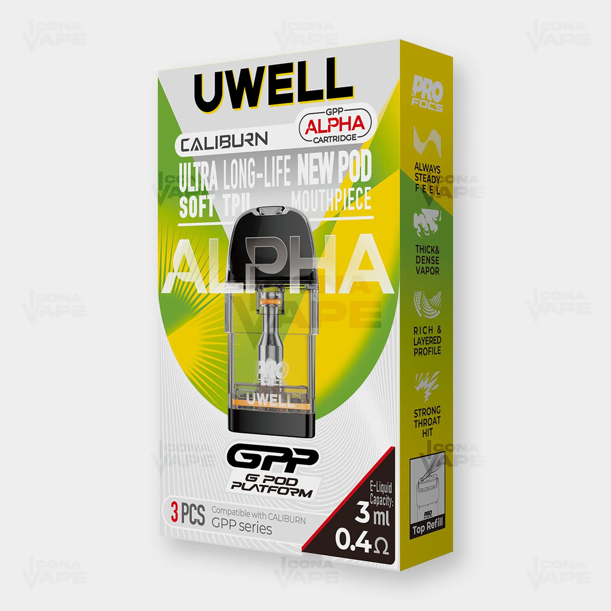 Uwell Caliburn GPP Alpha Cartridge 0.4 Ohm top refill pod Pakistan