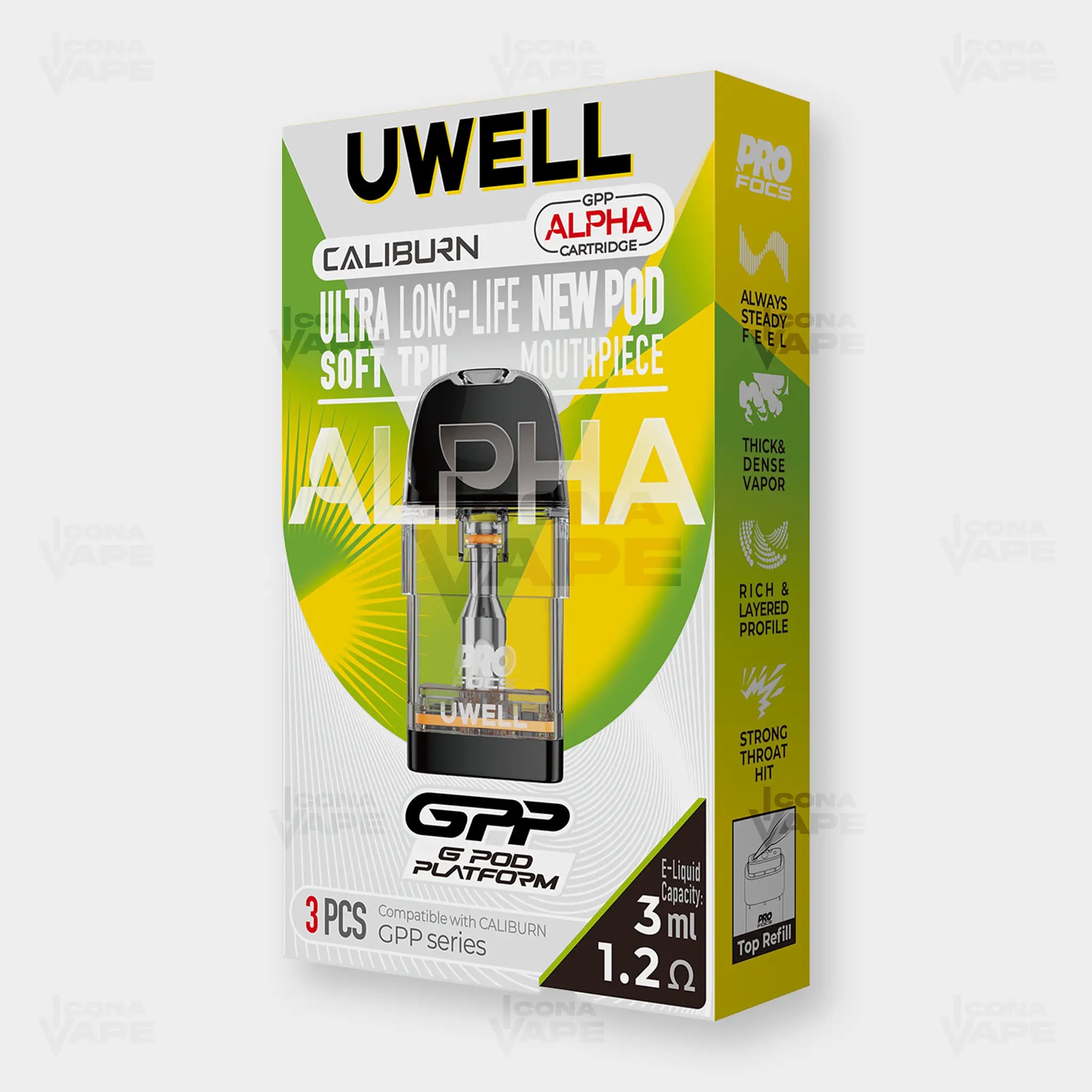 Uwell Caliburn GPP Alpha Cartridge 1.2 Ohm top refill pod Pakistan