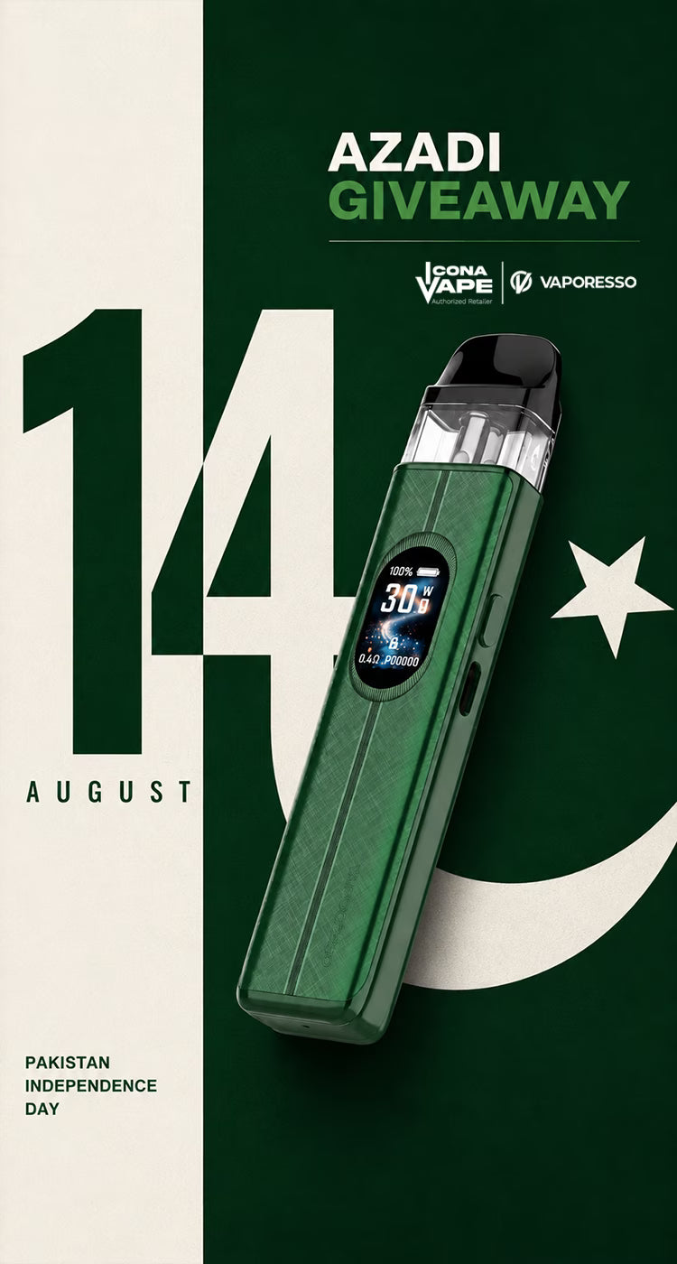Vaporesso Xros 6 Silk Green pod kit, ICONA VAPE 14 August Azadi giveaway prize