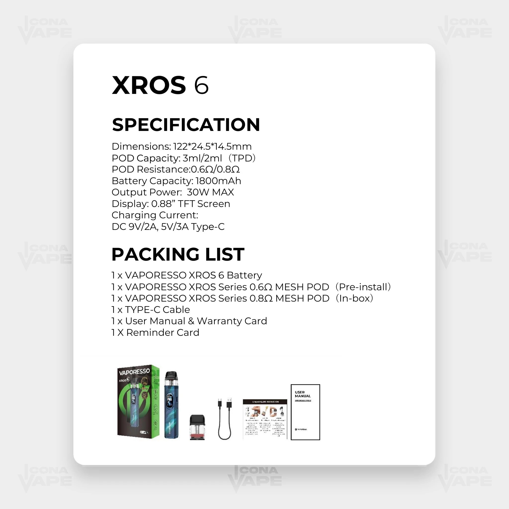 Vaporesso XROS 6 Pod Kit in Pakistan
