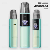 VOOPOO Argus G4 pod vape in Green iridescent gradient, front and side view