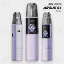 VOOPOO Argus G4 pod vape in Purple iridescent gradient, front and side view