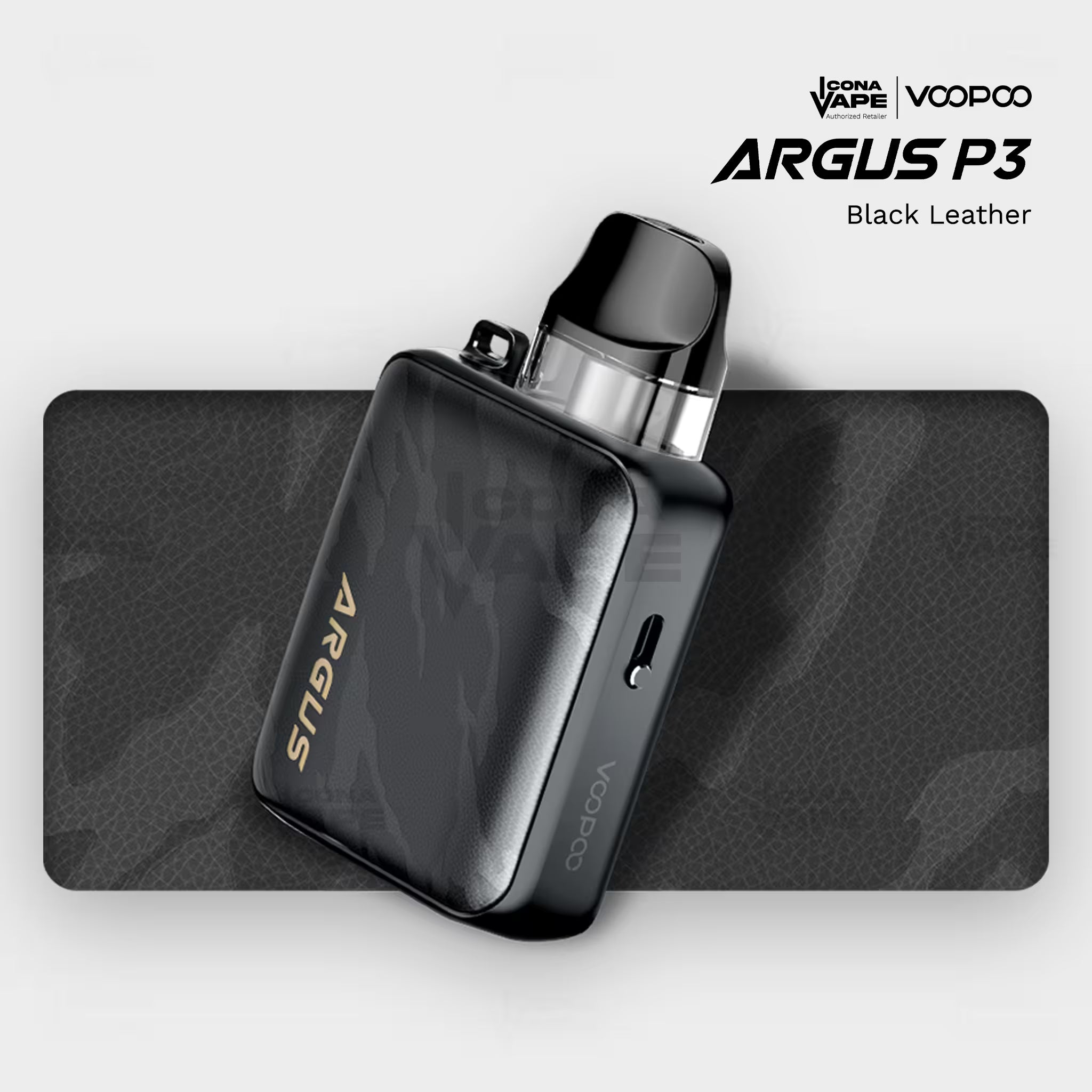 Voopoo Argus P3 Black Leather Pakistan — ICONA VAPE