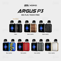 Voopoo Argus P3 all colours, Black Metal and six leather finishes Pakistan — ICONA VAPE